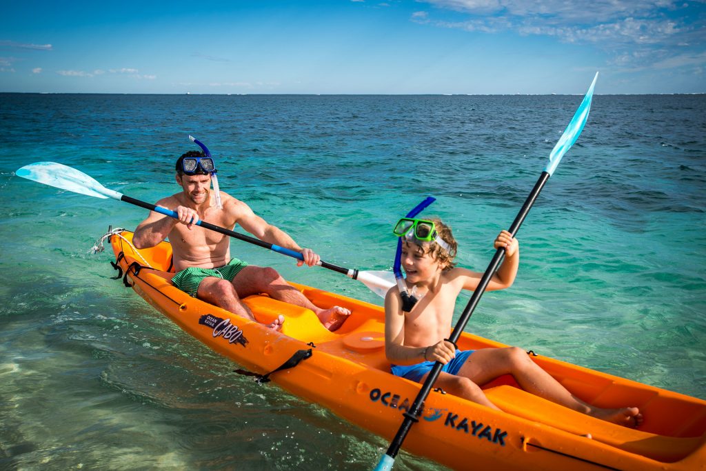  Exmouth is so much fun for adventure-mad kids. And especially kids who enjoy water-based activities. Coral Bay. Photo credit: Tourism Western Australia.