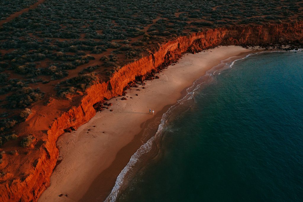Francois Peron National Park, located on the Peron Peninsular, framed by the most stunning turquoise water, it’s where red sand meets red cliffs